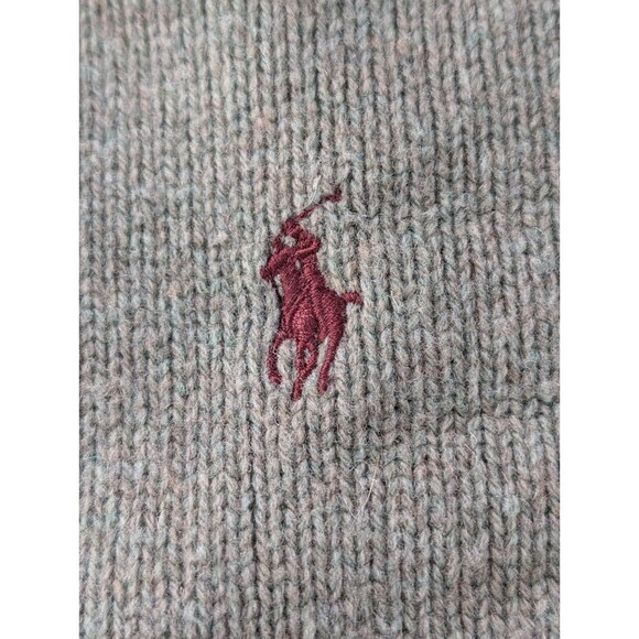 Flawed Polo Ralph Lauren Sweater Men’s L Green Lambswool 1/4 Zip Italy - Picture 8 of 11